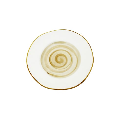 Cerabon Essentials Porcelain Saucer For Cup 01-6088-11-LBR, Ø14.5xH1.6cm, Light Brown, Brushed Glaze