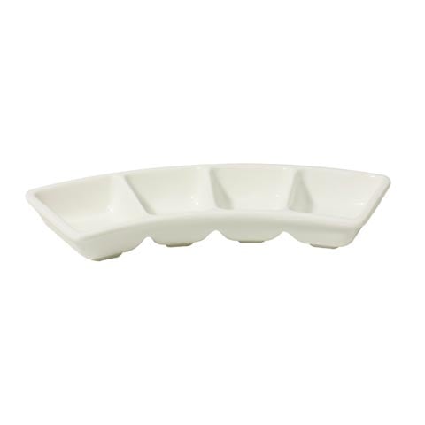 Cerabon Essentials 4 Section Divided Dish L215xW92xH27mm, Fan-Shape