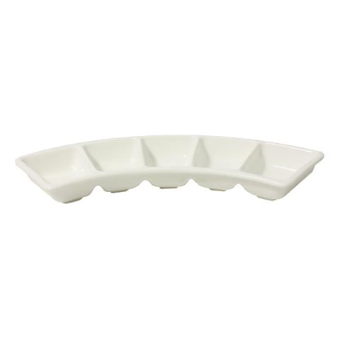 Cerabon Essentials 5 Section Divided Dish L258xW104xH27mm, Fan-Shape