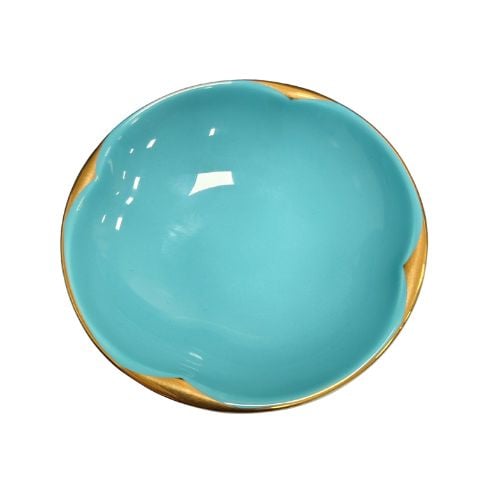 PORCELAIN ROUND PLATE Ø9xH2cm, BLUE