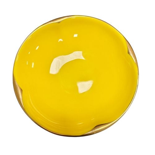 PORCELAIN ROUND PLATE Ø9xH2cm, YELLOW