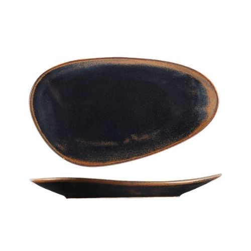 PORCELAIN OVAL PLATTER 25x15cm, TIGER EYE, CERABON by PETYE