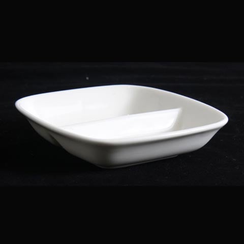 Royal Bone China Chinese Spice Dish with Division 9x9cm