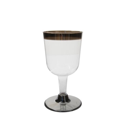 Bfooding Disposable Wine Glass W/Silver Rim 10Pcs/Pkt, 180ml