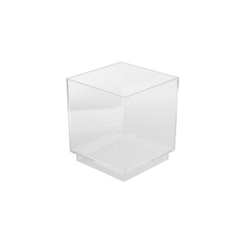 Bfooding Disposable Square Cube Cup 65ml, 50Pcs/Pkt, Clear