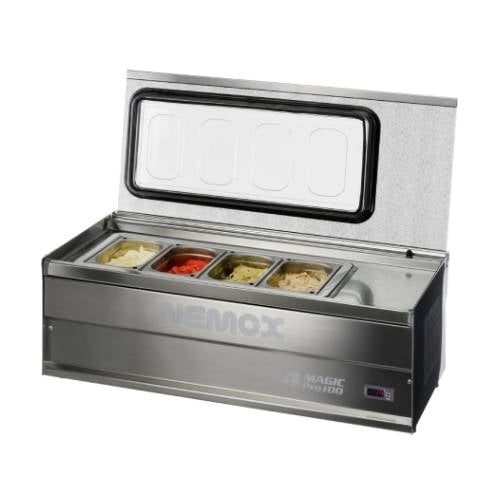 • Refurbished • Nemox Table Top Gelato Ice Cream Storage & Display Case 10L,200W/1PH, 4 Magic Pro 100