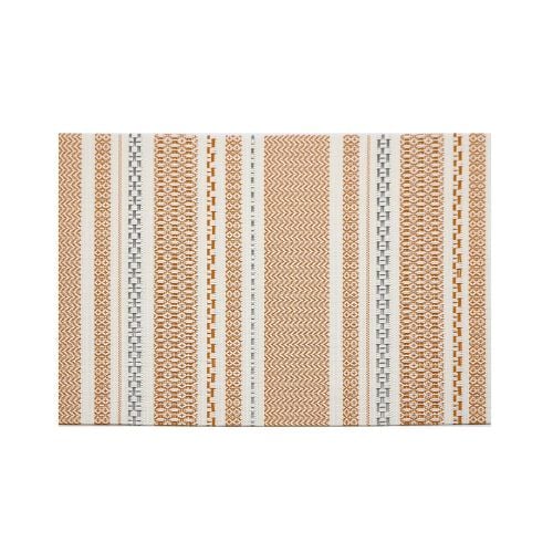 Rectangle Placemat White With Orange & Silver