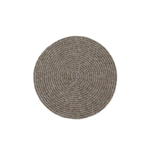 Round Placemat Brown With Gold Yarn