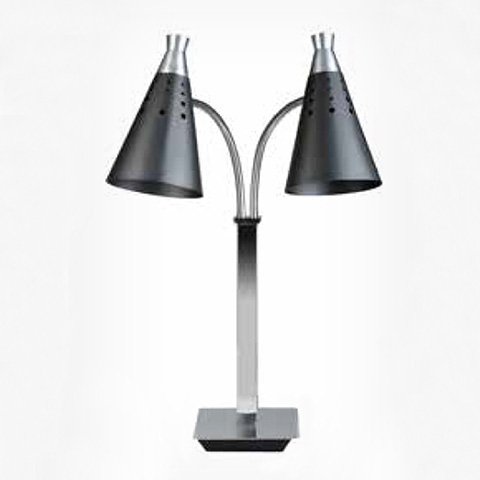 Tiger Hotel T-Collection Stainless Steel Double Heating Lamps Stand Goose Neck 375W Uk Plug, Black (Bulb Not Included)