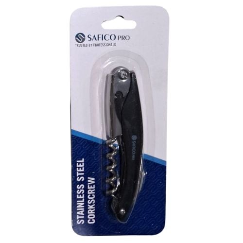 Safico Pro Stainless Steel Waiter's Friend Corkscrew, Black