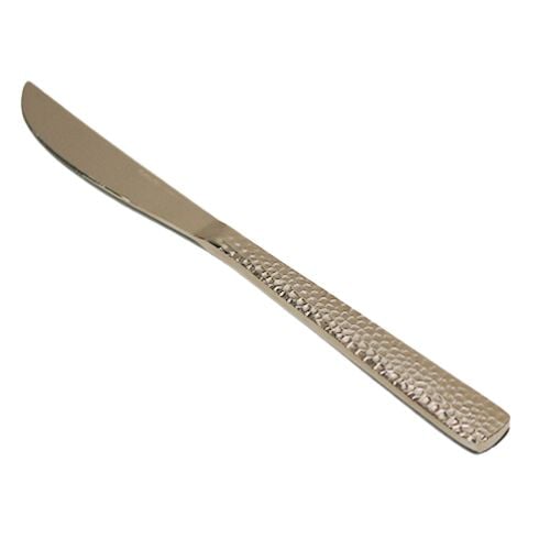 Steelcraft Stainless Steel Dessert Knife With Flat Hammered Handle L21.5cm,Mirror Finish