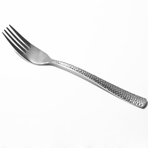 Steelcraft Stainless Steel Dessert Fork With Hammered Handle L19cm, Mirror Finish