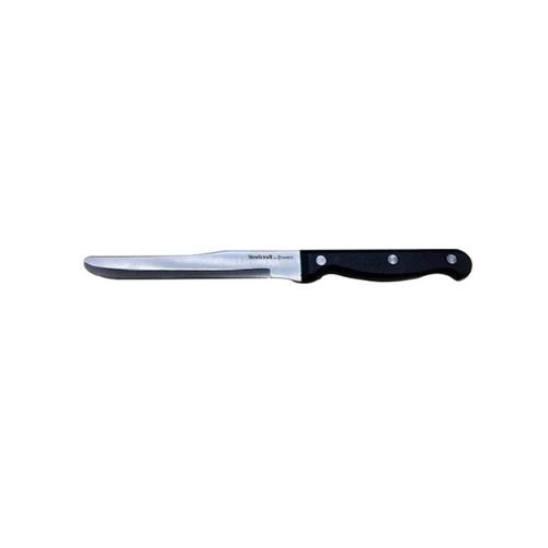 Steelcraft Stainless Steel Steak Knife With Black Plastic Handle L23cm Round End