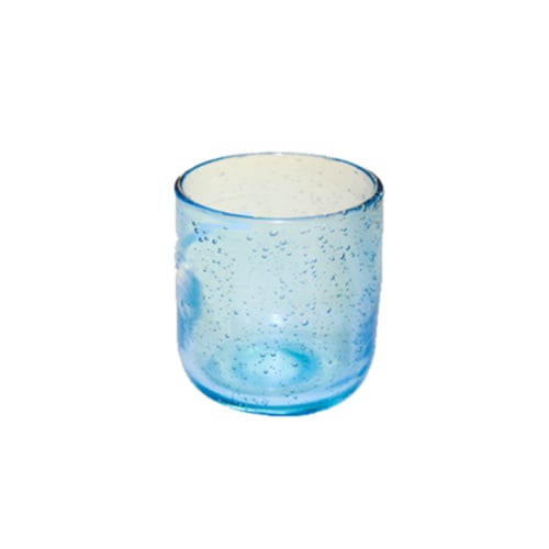 Glass Tumbler Ø8xH9cm, 310ml, Bubbles Light Cobalt