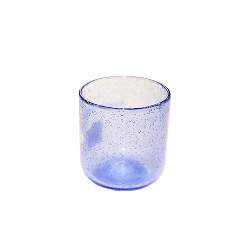 Glass Tumbler Ø8xH9cm, 310ml, Bubbles Sea Blue