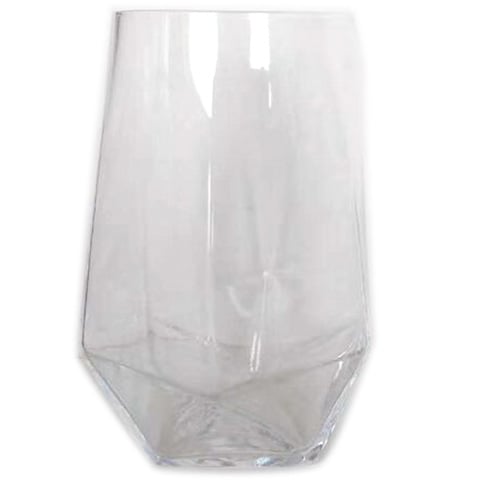 Glass Diamond-Shape Hiball Glass Ø7.6xH15cm, 650ml, Clear