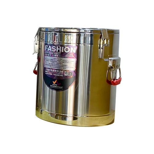 Stainless Steel Insulated Bucket With Red Handle Grip L26xH36.5cm, 14L