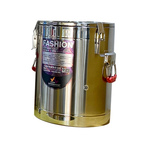 Stainless Steel Insulated Bucket With Red Handle Grip L31xH36.5cm, 21L