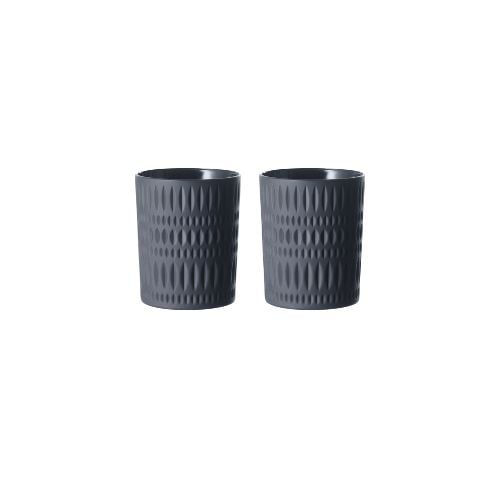 Nachtmann Ethno Lead Free Crystal Whisky Tumbler Ø8.2xH9.9cm, 304ml,  Set of 2pcs, Black