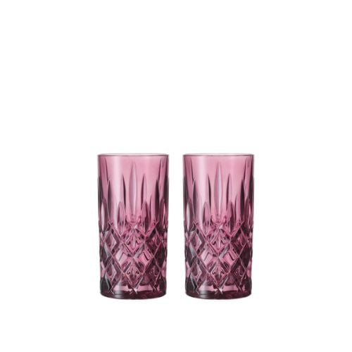 Nachtmann Noblesse Set Of 2 Lead Free Crystal Longdrink Berry,