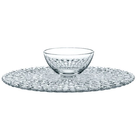 Nachtmann Bossa Nova Lead Free Crystal Cake Plate/Chip And Dip Ø32cm