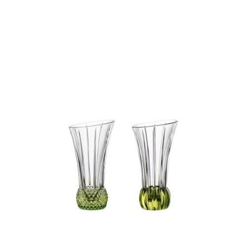 Nachtmann Spring Set Of 2 Lead Free Crystal Table Vase, Lime