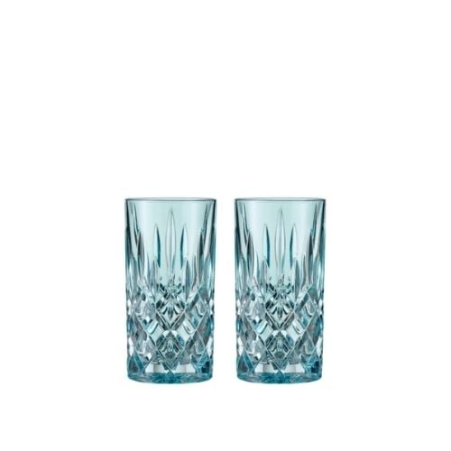 Nachtmann Noblesse Set Of 2 Lead Free Crystal Longdrink 395ml, Aqua