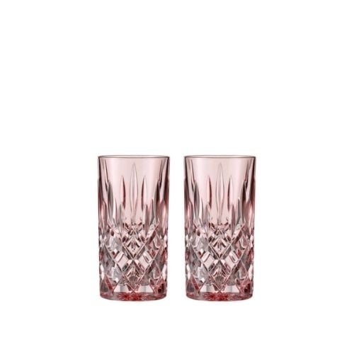 Nachtmann Noblesse Set Of 2 Lead Free Crystal Longdrink 395ml, Rose