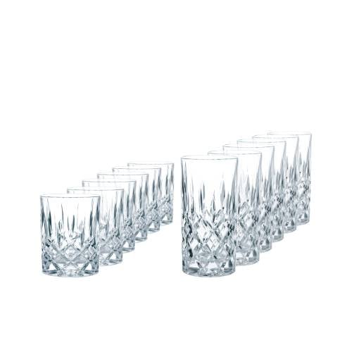 Nachtmann Noblesse Set of 12 Lead Free Crystal 6xTumbler 295ml, 6xLongdrink 395ml