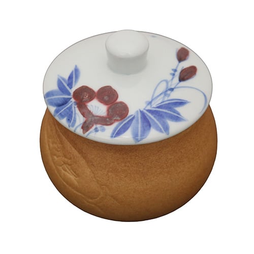 Ceramic Round Soup Tureen With Lid Ø8.8x11.8cm With Floral Design