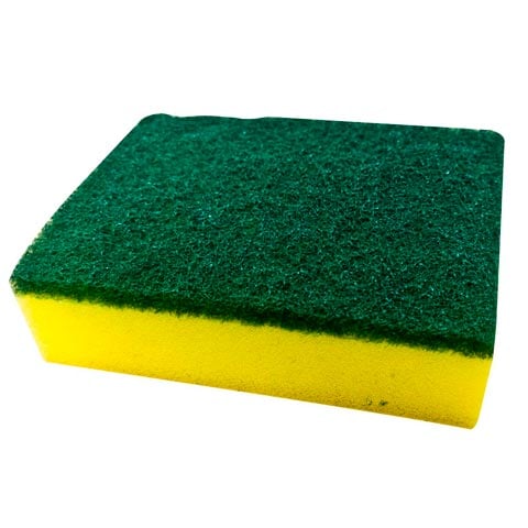 (22-00626) SPONGE w/SCOURING PAD, L9.5xW7xH2.9cm, 3pcs/pkt, 240pkts/ctn