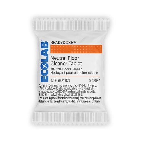Ecolab Readydose™ Neutral Floor Cleaner Tablet 6G/0.21oz, 60 Tablets/carton