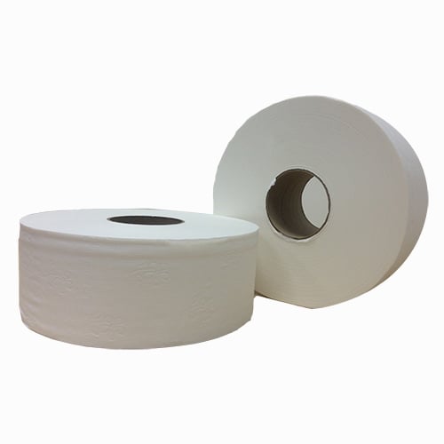 Jumbo Toilet Roll 2Ply (Pulp), 250M/Roll, Individual Wrapped, 12Rolls/Ctn