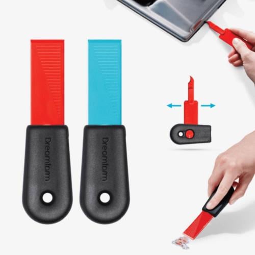 Dreamfarm ABS Cleaning Scraper L13cm, 2pcstainless Steelet, Red & Blue, Cleana