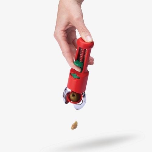 Dreamfarm Stainless Steel Hullapit Berry Huller & Pitter 3-In 1 Fruit Tool L12.5xW4.5cm,Red+Green
