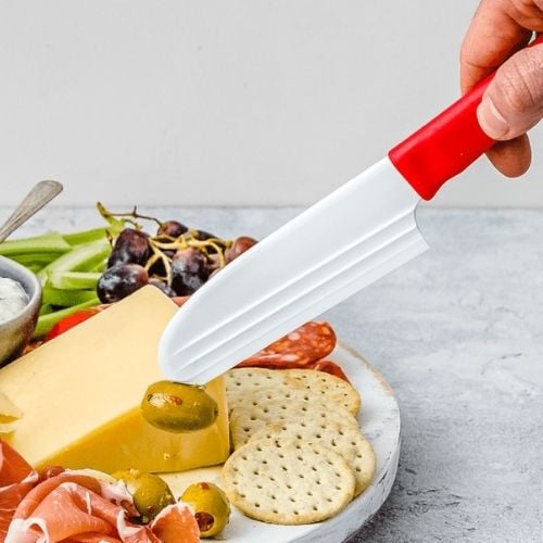 Dreamfarm Nylon Knibble Lite Cheese Knife 3-In-1 Slices, Spreads & Forks L23xW4.1cm,Red