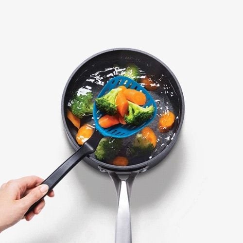 Dreamfarm Nylon Lestrain Scoop Strainer Dripless Sit Up Strainer L28.8xW9.9cm,Classic Blue