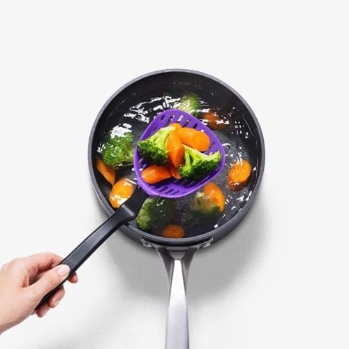 Dreamfarm Nylon Lestrain Scoop Strainer Dripless Sit Up Strainer L28.8xW9.9cm,Purple