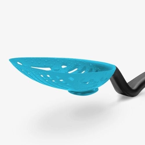 Dreamfarm Nylon Lestrain Scoop Strainer Dripless Sit Up Strainer L32.6xW12.4cm,,Dreamfarm Blue