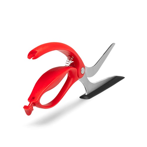 Dreamfarm Stainless Steel Nylon Pizza Scissor With Spatula L32cm, Red