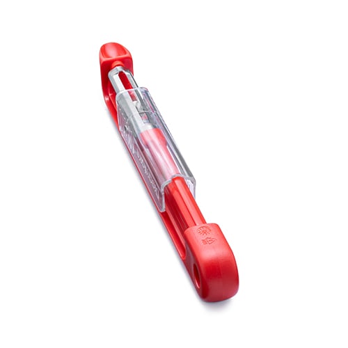 Dreamfarm Stainless Steel Nylon Peeler With Sharpener L18.2cm, Red