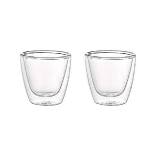 Aramoro Borosilicate Glass Double Wall Cup, 85ml, 2Pcs/Set