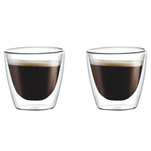 Aramoro Borosilicate Glass Double Wall Cup, 160ml, 2Pcs/Set