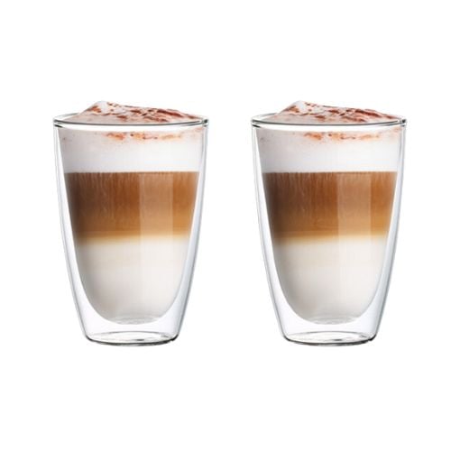 Aramoro Borosilicate Glass Double Wall Cup, 350ml, 2Pcs/Set