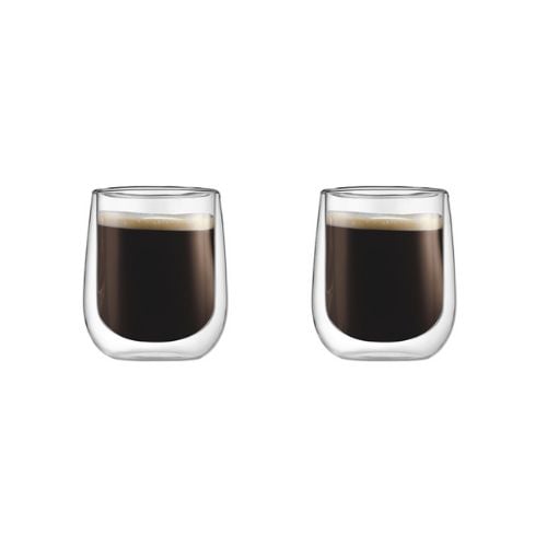 Aramoro Borosilicate Glass Double Wall Cup, 200ml, 2Pcs/Set