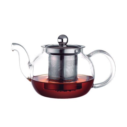 Aramoro Borosilicate Glass Tea Pot With Stainless Steel (304) Filter And Lid, 750ml