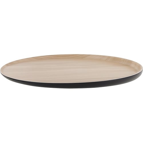 Zicco Melamine Round Plate Ø32.9xH2.6cm, Black Wood Grain