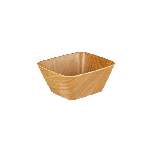 Zicco Melamine Rectangle Dish L17.6xW16.2xH8cm, Light Wood