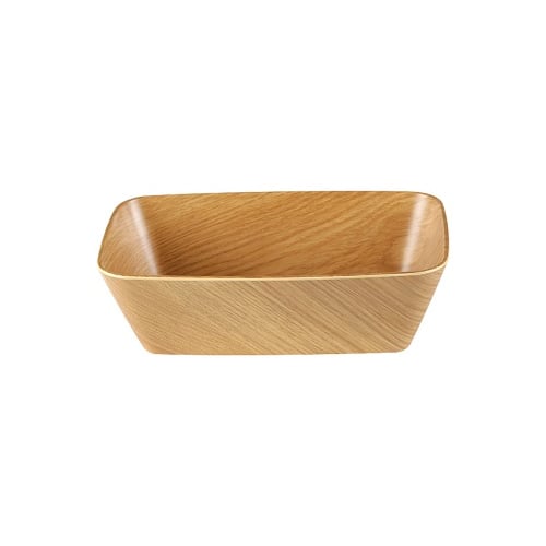 Zicco Melamine Rectangle Dish L26.5xW16.2xH8cm, Light Wood