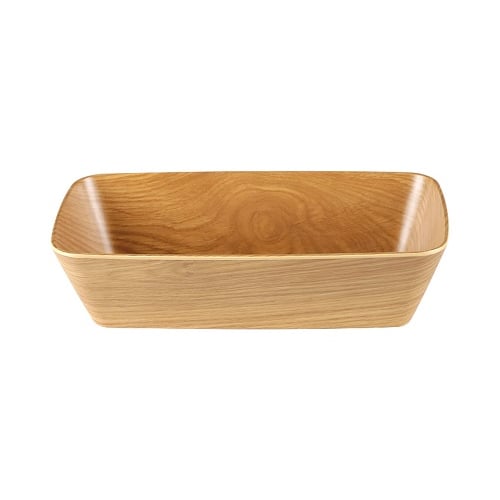 Zicco Melamine Rectangle Dish L32.5xW17.6xH8cm, Light Wood